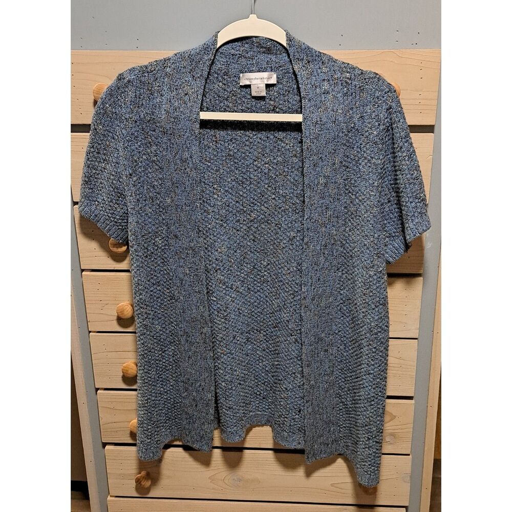 Christopher & Banks Blue Short-Sleeve Cardigan β Size M Cottagecore, Y2K, Preppy
